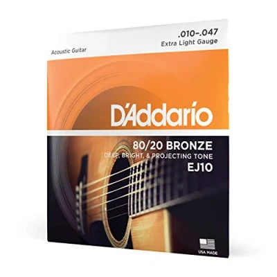 Afbeelding van D&#039;Addario EJ10 10 47 80/20 Bronze Extra Light Akoestische gitaarsnaren
