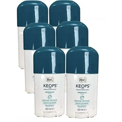 Afbeelding van RoC Keops Deodorant Stick Zonder parfum Alcoholvrij Vermindert overmatig zweten Set van 6 x 40 ml