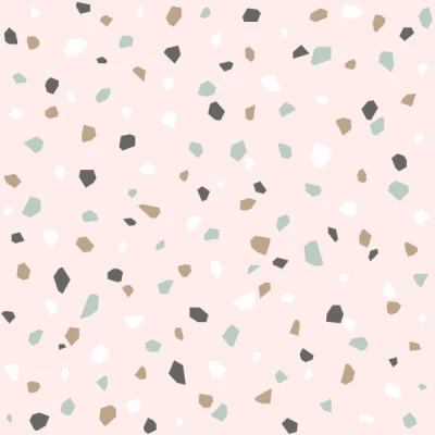 Afbeelding van ESTAhome behang terrazzo zacht roze, wit en mintgroen 139035 0,53 x 10,05 m