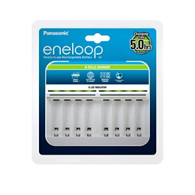 Image de Panasonic Eneloop 52063e00 Chargeur intelligent pour batteries 18 Ni MH AA/AAA Blanc