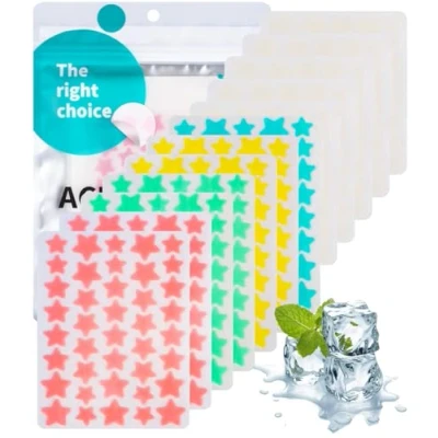 Image de 430PCS Patch Boutons Acne,Patch Acne Pimple Anti Acné Étoile Imperméable Autocollants Hydrocolloïde,Traitement Naturel bouton Acné,Absorbe les impuretés du en 6 à 8 heures pendant la nuit
