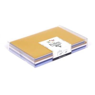 Afbeelding van Clairefontaine 20914C set met 20 enveloppen + kerstkaarten formaat C6 (11,4 x 16,2 cm) kaartenformaat 11 15,5 cm geschikt voor pollen thema Kerstmis 4 kleuren