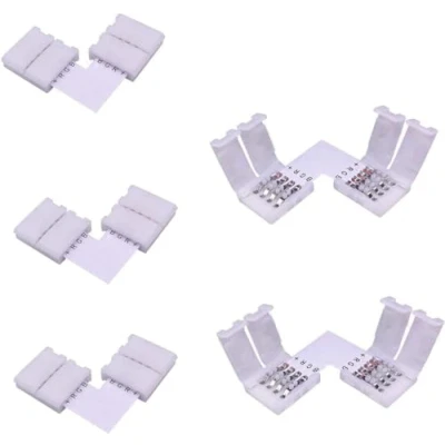 Afbeelding van LitaElek 5 stuks L vormige led stripverbinders 4 polig 10 mm breed SMD 5050 RGB hoekconnector
