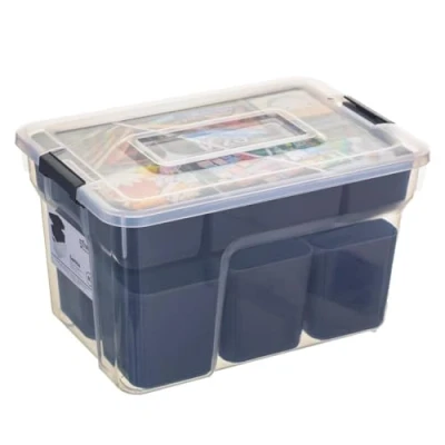 Afbeelding van Five® Opbergbox 4.8 liter Met 13 uitneembare bakjes 160428 Stapelbaar, deksel, inzetbakjes