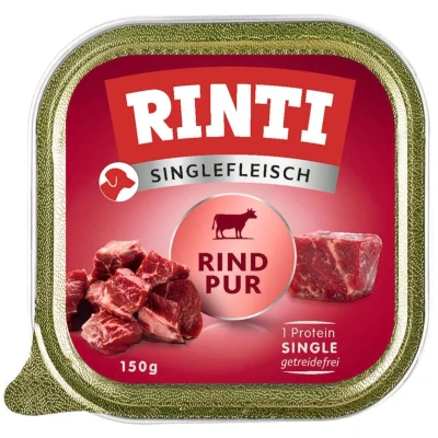 Afbeelding van 10x150g Singlefleisch Rund Puur RINTI Hondenvoer nat