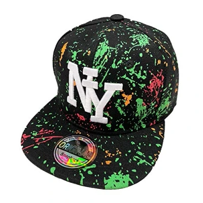 Afbeelding van J26 Kids Snapback USA Cap Teenie Trucker Cappy Sport NY, Zwart/Groen