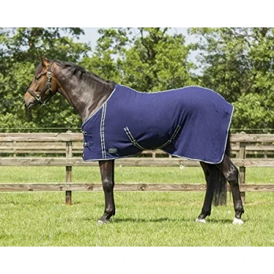 Afbeelding van QHP Fleecedeken New Basic met kruissingels maat 155/205 blue