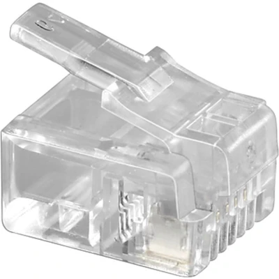 Afbeelding van RJ11 krimp connectoren (6P4C) voor platte telefoonkabel 100 stuks / transparant