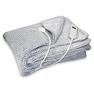 Afbeelding van Navaris XXL warmtedeken voor 2 personen Elektrische deken met 3 standen en timer Bovendeken 180 x 130 cm Fluweelzacht Wasbaar Blauw