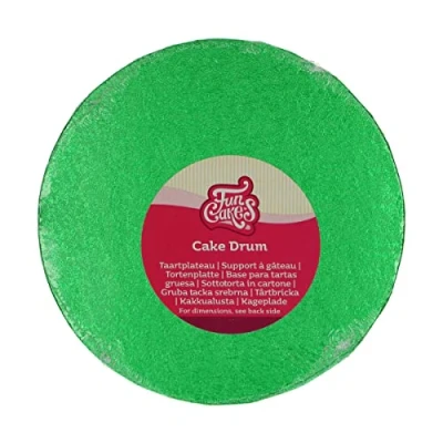 Afbeelding van FunCakes Cake Drum Rond Groen Ø20 cm / 12 mm Taartonderlegger Taartkarton