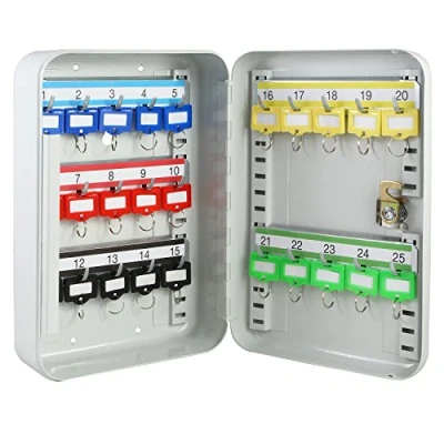 Afbeelding van HMF 12525 07 sleutelkast afsluitbaar met 25 haken, lichtgrijs, x 17 7,5 cm