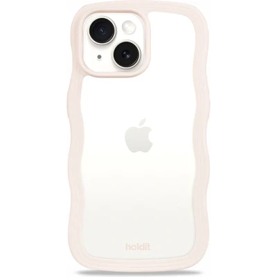 Afbeelding van Holdit Wavy TPU Back Cover Transparant/Beige Apple iPhone 13/14/15