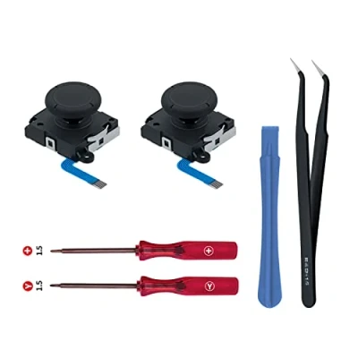 Image de Wigearss 2Pcs Joystick Analogique 3D de Remplacement et Kit d&#039;outils Reparation pour Manette NS Switch/Switch OLED Joy Con/Switch Lite