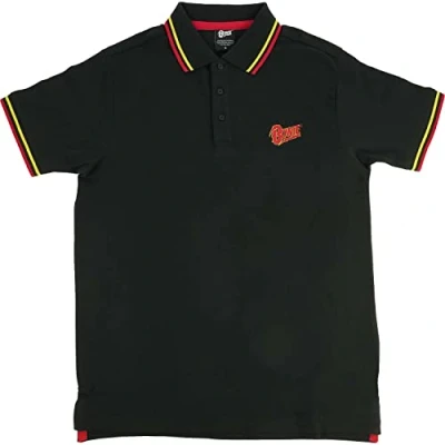Afbeelding van David Bowie Flash Logo Polo shirt XL Zwart