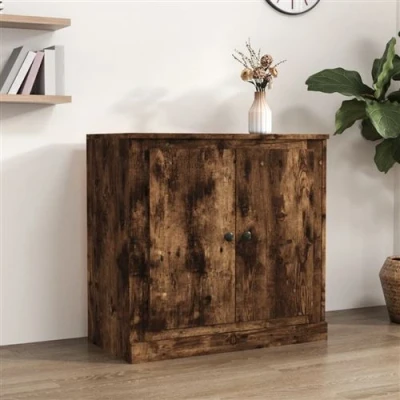 Afbeelding van Dressoir 70x35,5x67,5 cm bewerkt hout gerookt eikenkleurig
