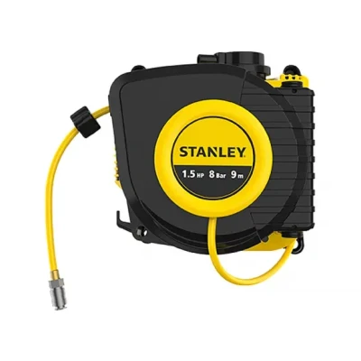 Afbeelding van Stanley Compressor, olievrije luchtcompressor met zelfoprollende kabelhaspel, muurbevestiging, 1.5 pk, 8 bar, zonder tank