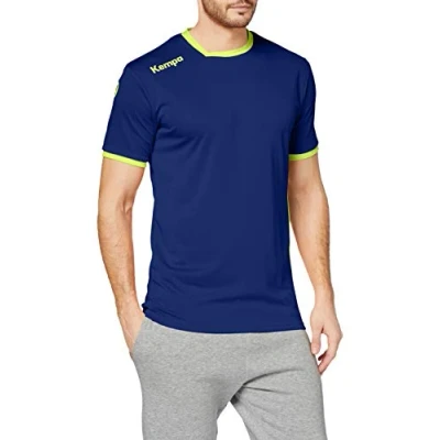 Afbeelding van Kempa Curve Shirt Diep Blauw Fluo Geel Maat 128