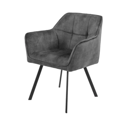 Afbeelding van Eetkamerstoel Emma Velvet Dark Grey