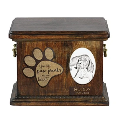 Afbeelding van Engelse Pointer urn hond gepersonaliseerde met foto voor hondenas.