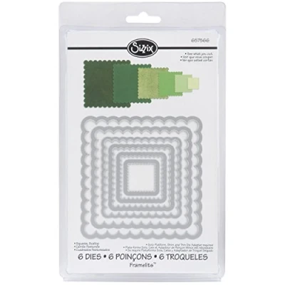 Afbeelding van Sizzix Framelits Die Set Vierkant met Kartelrand, 6 stuks