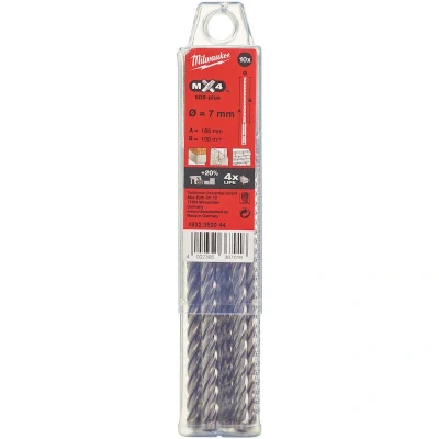 Image de MILWAUKEE 4932352044 Perceuse à percussion SDS Plus MX4 4 bobines 7x165mm (10 pcs)