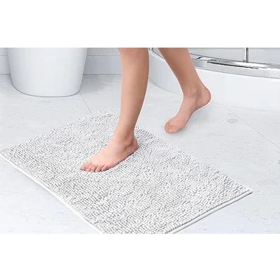Afbeelding van Emma Barclay Noodle Badmat, antislip, zacht, 40 x 60 cm, wit