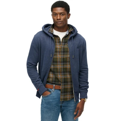 Afbeelding van Superdry Sweater met rits, Heren, Maat: Small, Heritage navy marl