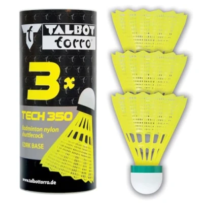 Afbeelding van Talbot Torro Badminton Shuttles Tech 350 Geel/groen 3 Stuks
