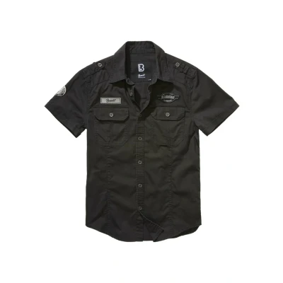 Afbeelding van Brandit LUIS Vintage Short Sleeve Overhemd, Heren, Maat: Large, Black