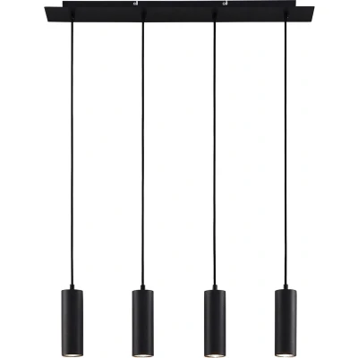 Afbeelding van Lindby hanglamp 4lichts Metaal H: 18 cm GU10 zwart