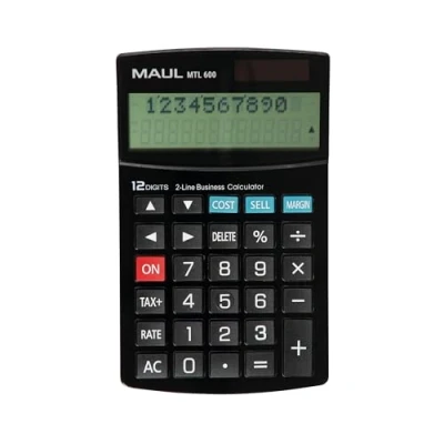 Afbeelding van Maul bureaurekenmachine MTL 600, 2 regelig, zwart