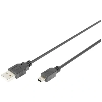 Afbeelding van Digitus USB kabel A stekker, mini B stekker 3.00 m Zwart DB 300130 030 S