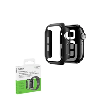 Image de Belkin SCREENFORCE TemperedCurve Pare chocs pour montre intelligente 2 en 1, 42mm verre trempé (9H) noir