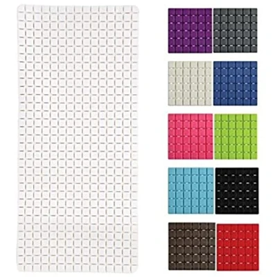 Afbeelding van MSV Douche/bad anti slip mat badkamer rubber ivoor wit 76 x 36 cm met zuignappen