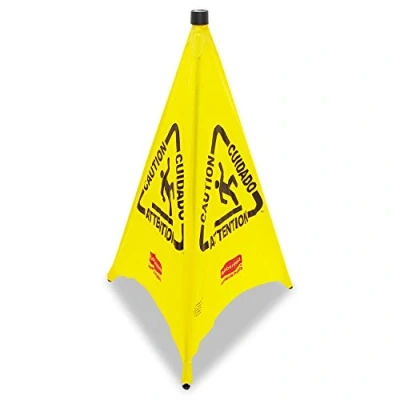 Afbeelding van Rubbermaid Commercial Products 76 cm pop up veiligheidskegel met multilenzen pijlsteendruk en natte bodem, geel