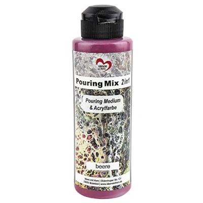 Afbeelding van Ideen mit Herz Pouring Mix 2 in 1 medium &amp; acrylverf 180 ml Geen extra mengen met vloeistof, of siliconenolie nodig (bessen)