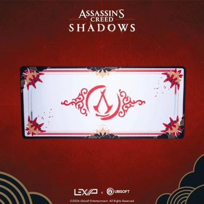 Afbeelding van LEXIP x UBISOFT Assassin&#039;s Creed Shadows Gaming Muismat 90 cm 40 Exclusief AC design wasbaar microtextuur wit, rood