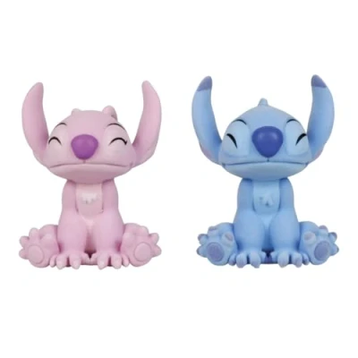Afbeelding van Disney Enesco Flocked Kissing Stitch And Angel (beperkte uitgave)