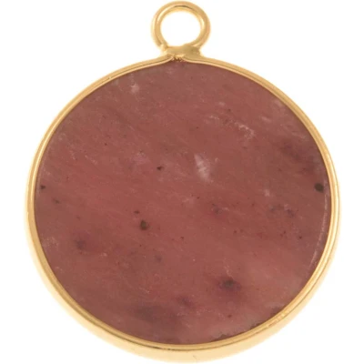 Afbeelding van Rhodochrosiet Hanger (25.5 x 21 3 mm) Goud (1 stuk)