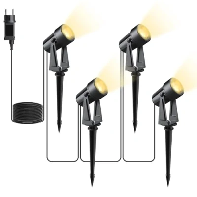 Afbeelding van Svater led spot voor buiten, 4 x 3 W, 14 m, ledverlichting tuin, terras en terras, ledlamp 3000 K, planten, pad, met lamphouder