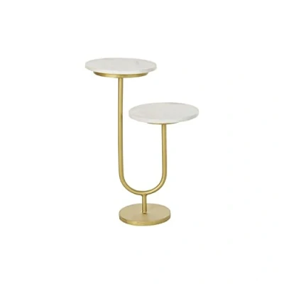 Afbeelding van Bijzettafel DKD Home Decor Gouden Metaal Marmer 45 x 27 63 cm