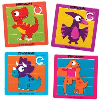 Afbeelding van Baker Ross Dinosaurus Schuif Puzzel 6 delige set, 63 x mm Grootte
