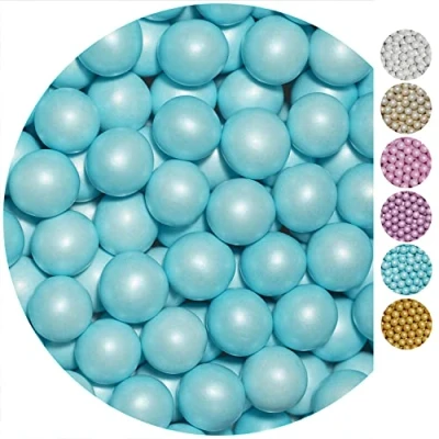 Afbeelding van EinsSein® Chocoladeballen, lichtblauw parelmoer, voor bruiloftsgasten, suikeramandelen, snoep, bonbons, 350 gram