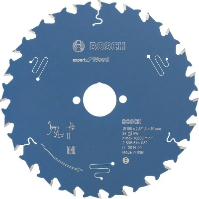 Image de BOSCH 2608644032 lame de scie circulaire Expert pour le bois, 180 x 30 2.6 mm, 24T