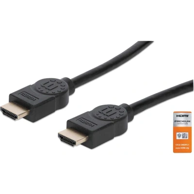 Afbeelding van Manhattan 354837 HDMI kabel Aansluitkabel A stekker, stekker 1.00 m Zwart 4K UHD, Audio Return Channel (ARC), Vergulde steekcontacten