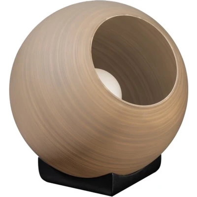 Afbeelding van ETH Orb tafellamp 1x E27 Taupe/grijs glas 30cm / zwart