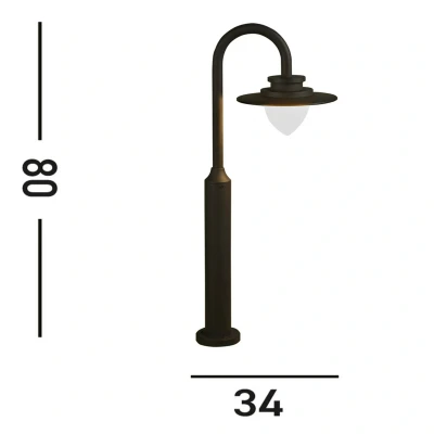 Afbeelding van LED tuinpadverlichting Texas, IP54, grafietkleurig, hoogte 80 cm
