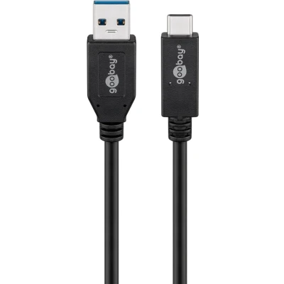 Afbeelding van Goobay USB C™ kabel 3.1 generatie 2, 3A, zwart