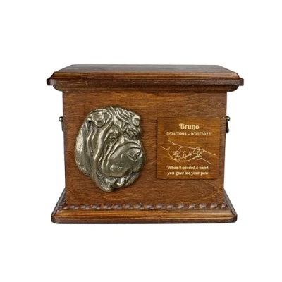 Afbeelding van Persoonlijke urn hond voor Shar Pei hond, met gravure en reliëf