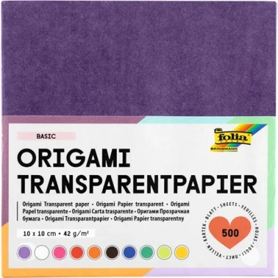 Afbeelding van Folia 825 vellen transparant papier om te vouwen 42 g/m², 500 gesorteerd in 10 kleuren, x cm